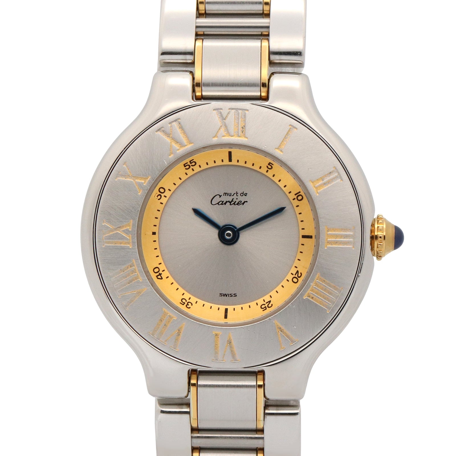 マスト21 SM レディース 腕時計 クオーツ GP（ゴールドメッキ） ステンレススチール シルバー カルティエ 時計 Cartier