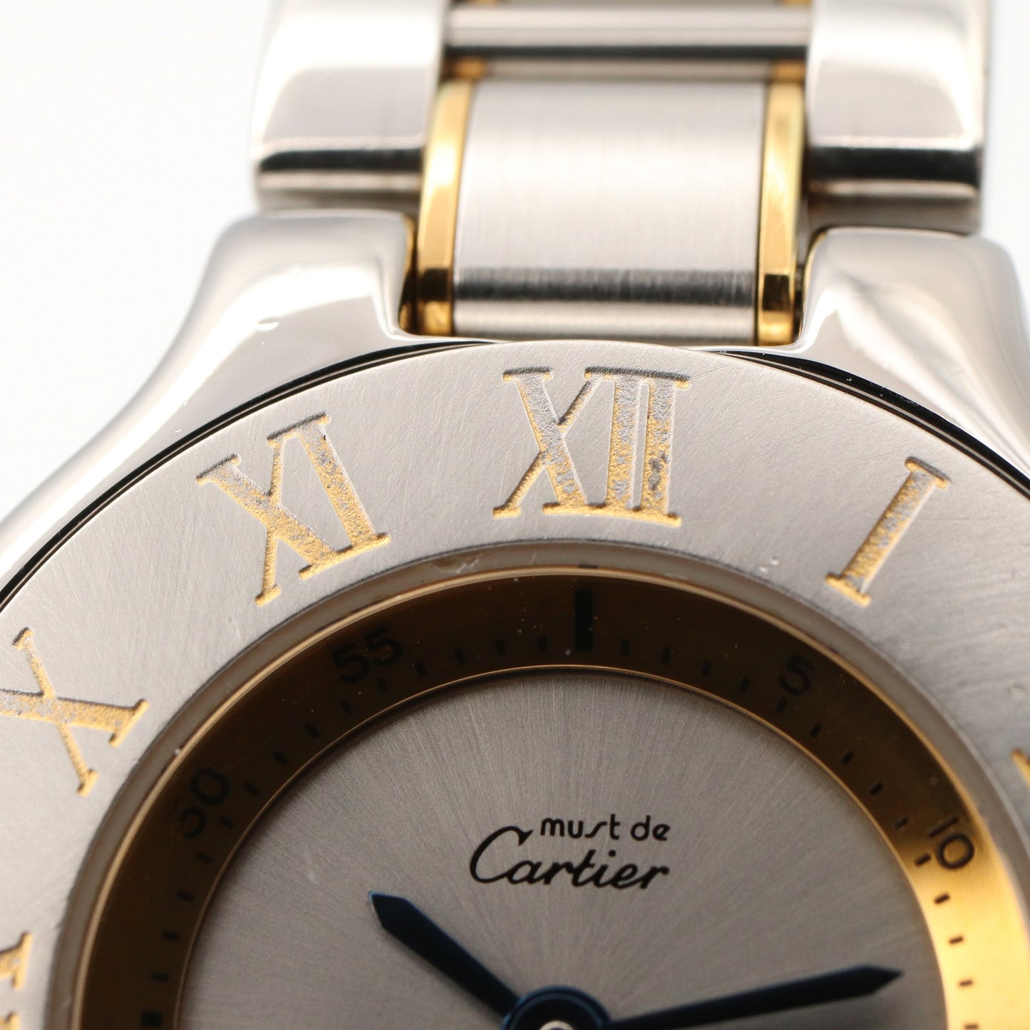 マスト21 SM レディース 腕時計 クオーツ GP（ゴールドメッキ） ステンレススチール シルバー カルティエ 時計 Cartier