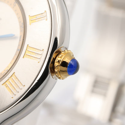 マスト21 SM レディース 腕時計 クオーツ GP（ゴールドメッキ） ステンレススチール シルバー カルティエ 時計 Cartier