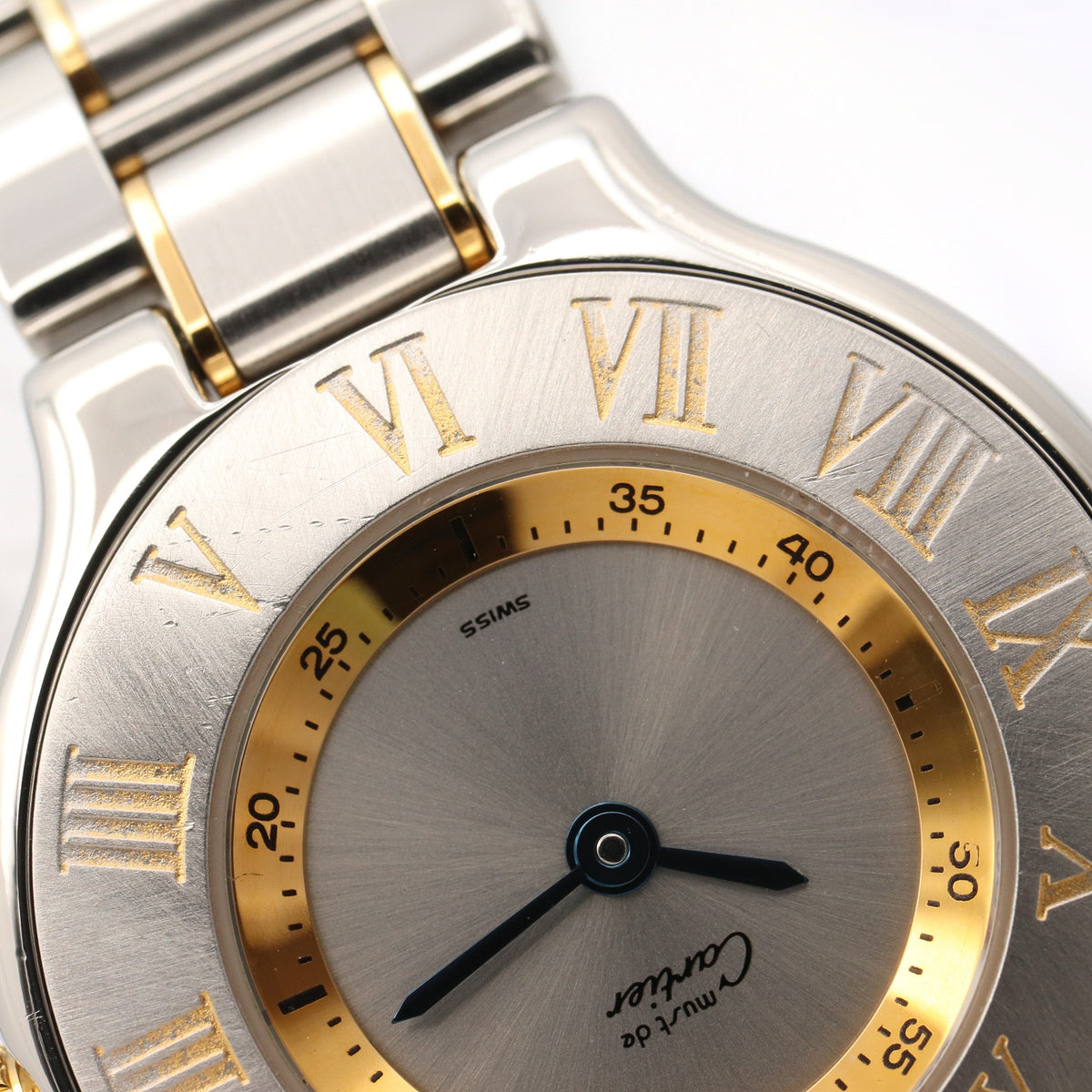 マスト21 SM レディース 腕時計 クオーツ GP（ゴールドメッキ） ステンレススチール シルバー カルティエ 時計 Cartier