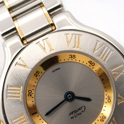 マスト21 SM レディース 腕時計 クオーツ GP（ゴールドメッキ） ステンレススチール シルバー カルティエ 時計 Cartier