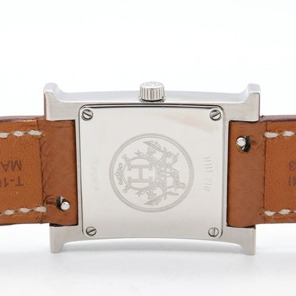 Hウォッチ レディース 腕時計 クオーツ ステンレススチール レザーベルト ホワイト エルメス 時計 HERMES
