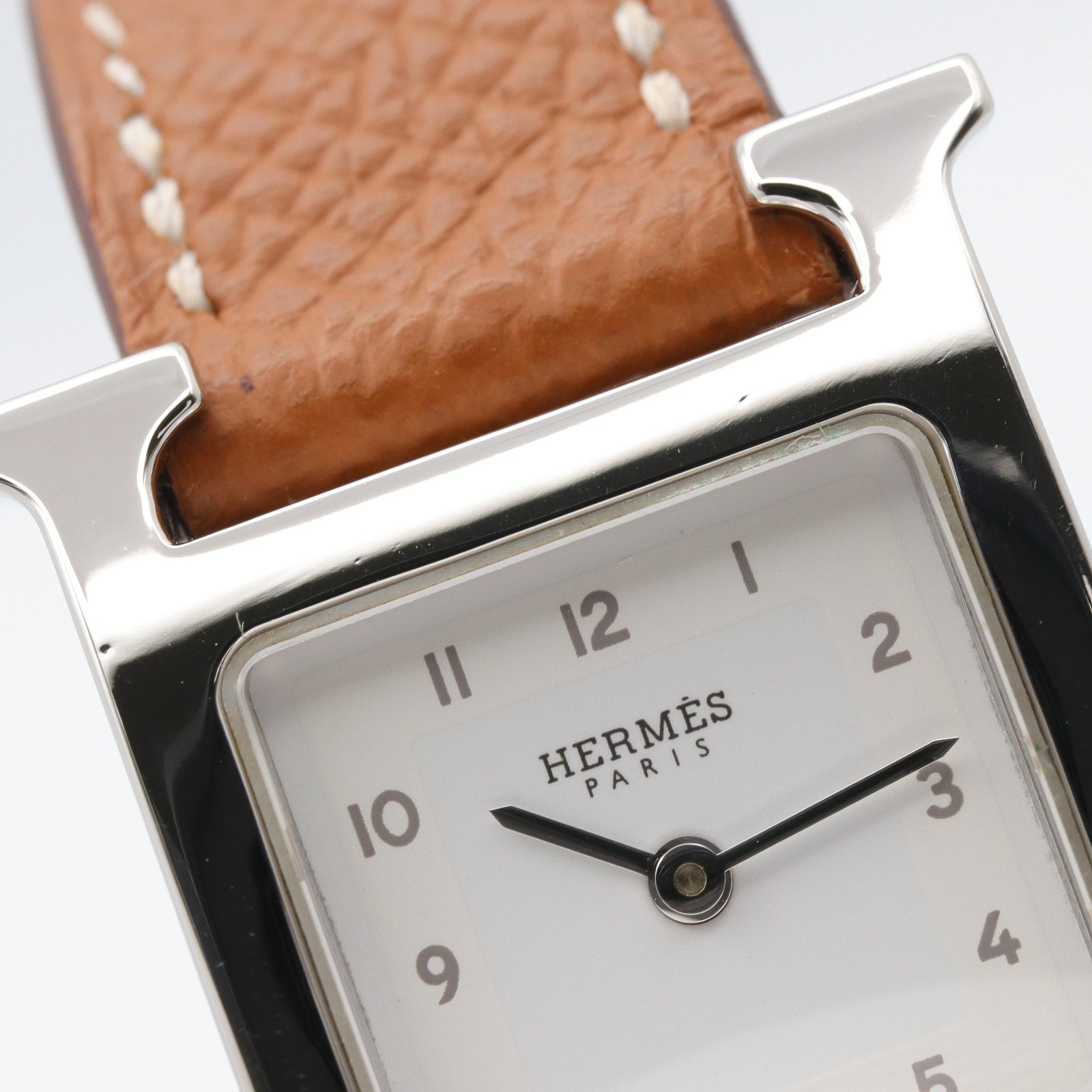 Hウォッチ レディース 腕時計 クオーツ ステンレススチール レザーベルト ホワイト エルメス 時計 HERMES