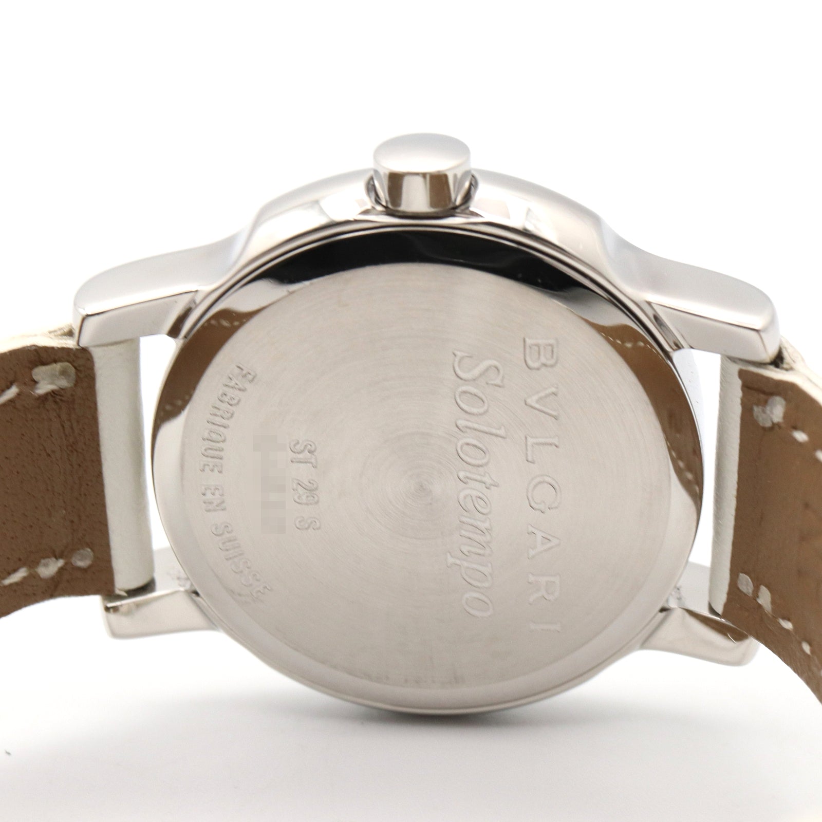 ソロテンポ レディース 腕時計 クオーツ ステンレススチール レザーベルト ブラック ブルガリ 時計 BVLGARI