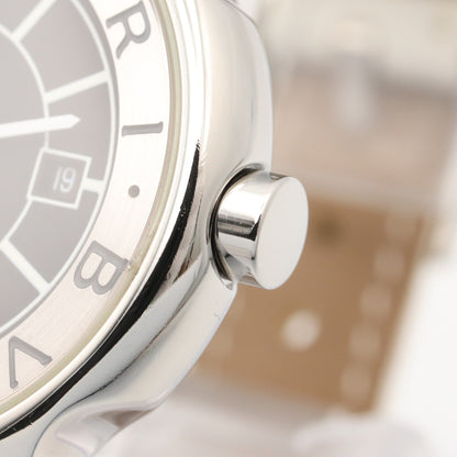 ソロテンポ レディース 腕時計 クオーツ ステンレススチール レザーベルト ブラック ブルガリ 時計 BVLGARI