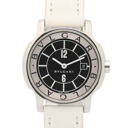 ソロテンポ レディース 腕時計 クオーツ ステンレススチール レザーベルト ブラック ブルガリ 時計 BVLGARI