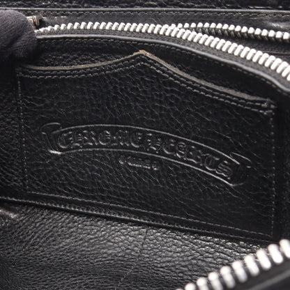 REC F ZIP QUILTED セメタリークロスパッチ ラウンドファスナー長財布 レザー ブラック クロムハーツ