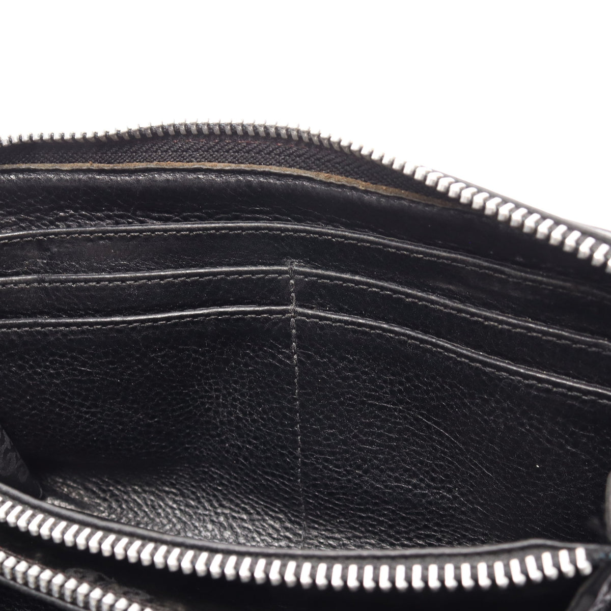REC F ZIP QUILTED セメタリークロスパッチ ラウンドファスナー長財布 レザー ブラック クロムハーツ