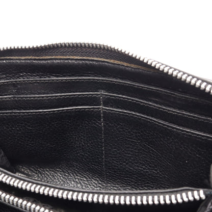 REC F ZIP QUILTED セメタリークロスパッチ ラウンドファスナー長財布 レザー ブラック クロムハーツ