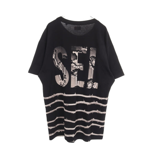 グラフィックロゴ 半袖Tシャツ コットン ブラック ディーゼル