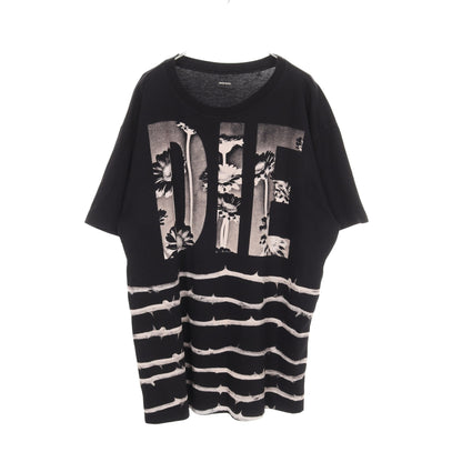 グラフィックロゴ 半袖Tシャツ コットン ブラック ディーゼル