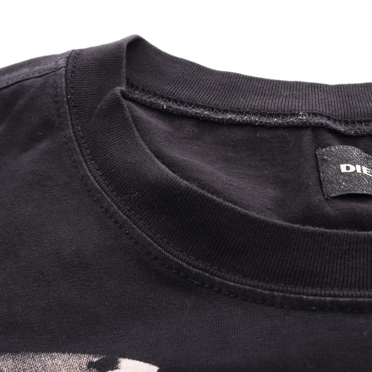 グラフィックロゴ 半袖Tシャツ コットン ブラック ディーゼル