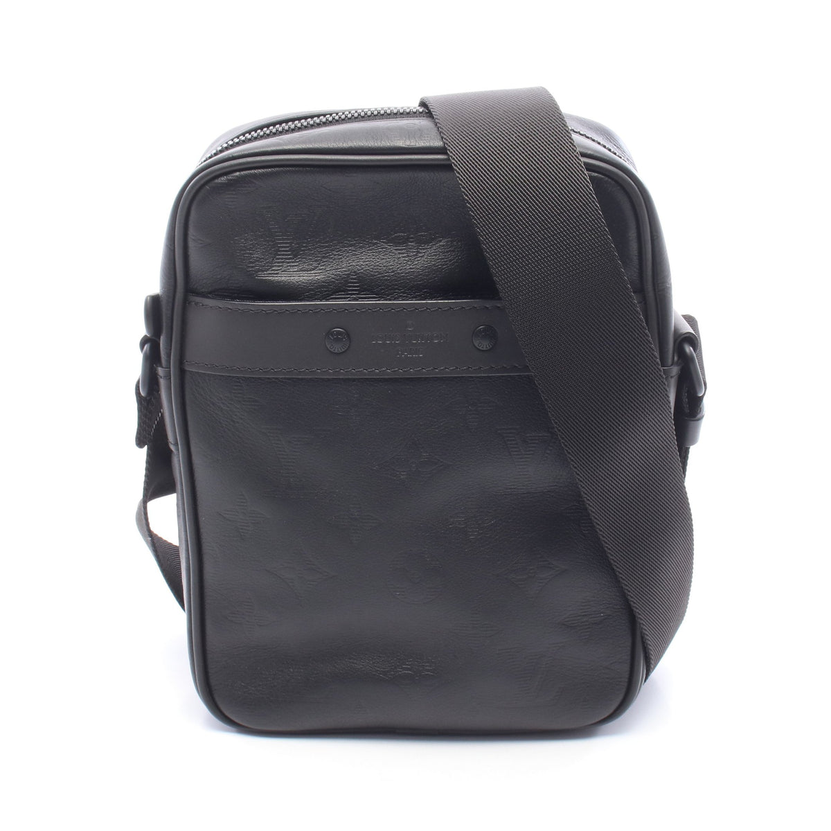 ダヌーヴPM NM モノグラムシャドウ ノワール ショルダーバッグ レザー ブラック ルイヴィトン バッグ LOUIS VUITTON
