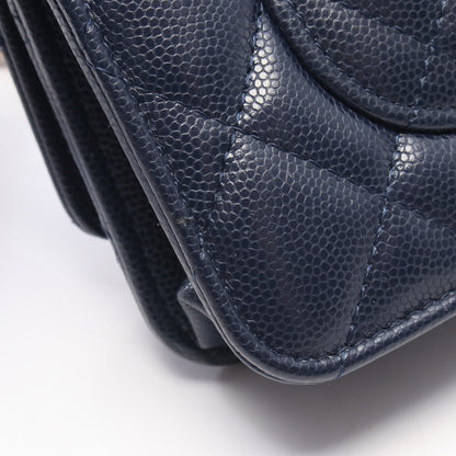 マトラッセ チェーンウォレット キャビアスキン ネイビー ゴールド金具 シャネル バッグ CHANEL