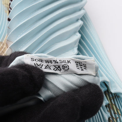 カレプリセ TURBANS DES REINES スカーフ シルク ライトブルー マルチカラー エルメス