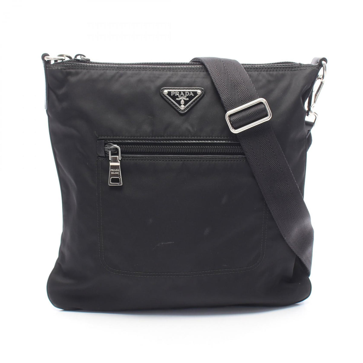 TESSUTO ショルダーバッグ ナイロン レザー ブラック プラダ バッグ PRADA