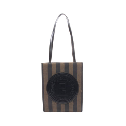 ペカン ショルダーバッグ トートバッグ PVC レザー ダークブラウン ブラック フェンディ バッグ FENDI
