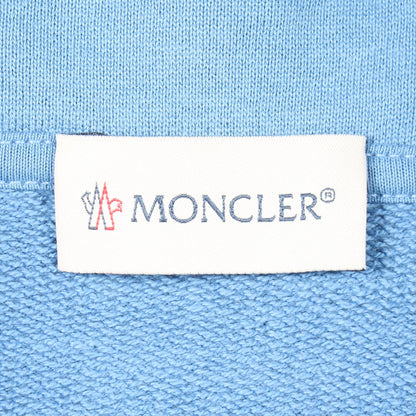 ロゴ刺繍 ドローストリング スウェット プルオーバーパーカー コットン ブルー モンクレール
