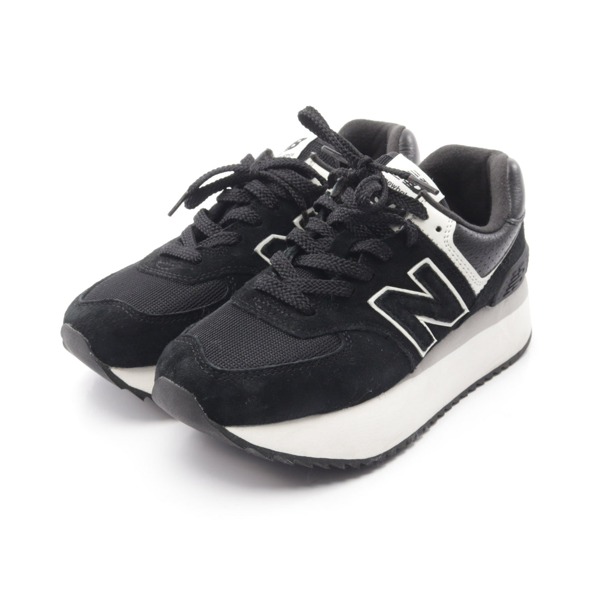 厚底 スニーカー スエード レザー ファブリック ブラック ニューバランス シューズ NEW BALANCE