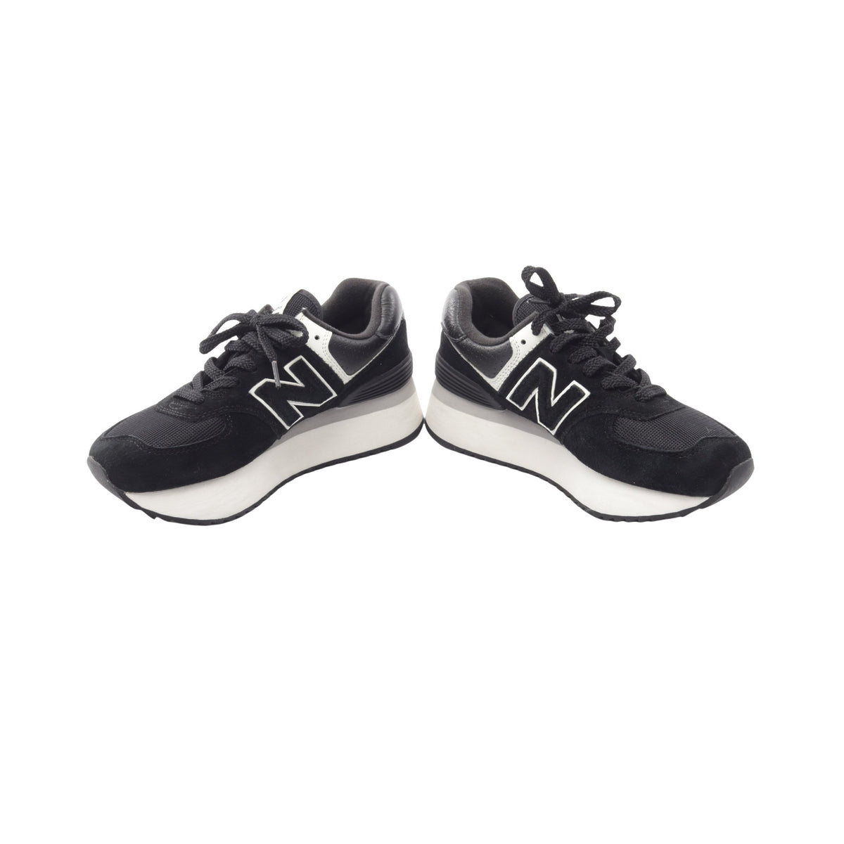 厚底 スニーカー スエード レザー ファブリック ブラック ニューバランス シューズ NEW BALANCE