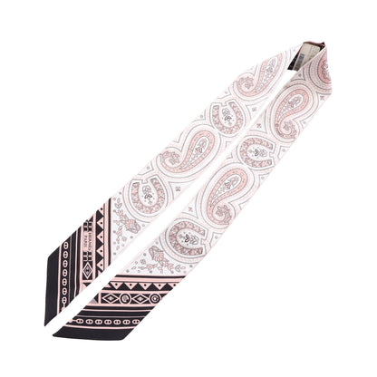 ツイリー Cheval de Coeur Bandana リボン スカーフ シルク ピンク ブラック ホワイト エルメス