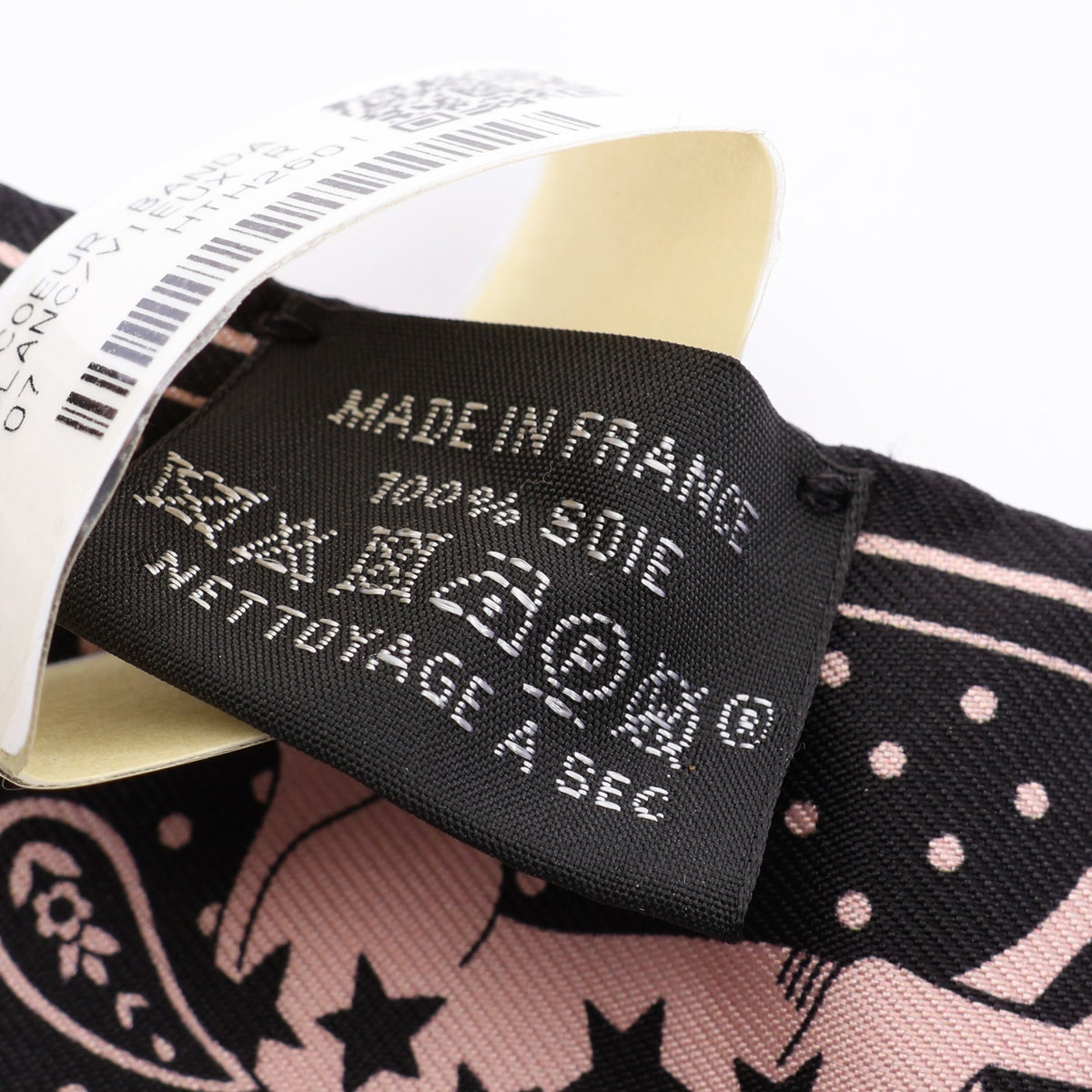 ツイリー Cheval de Coeur Bandana リボン スカーフ シルク ピンク ブラック ホワイト エルメス