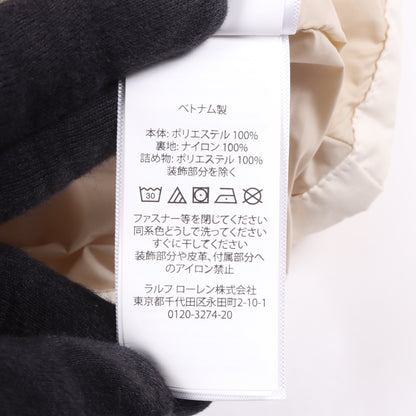 ロゴ刺繍 ダウンベスト アイボリー ポロラルフローレン