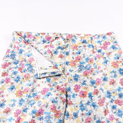 花柄 パンツ シルク ホワイト マルチカラー ドルチェアンドガッバーナ