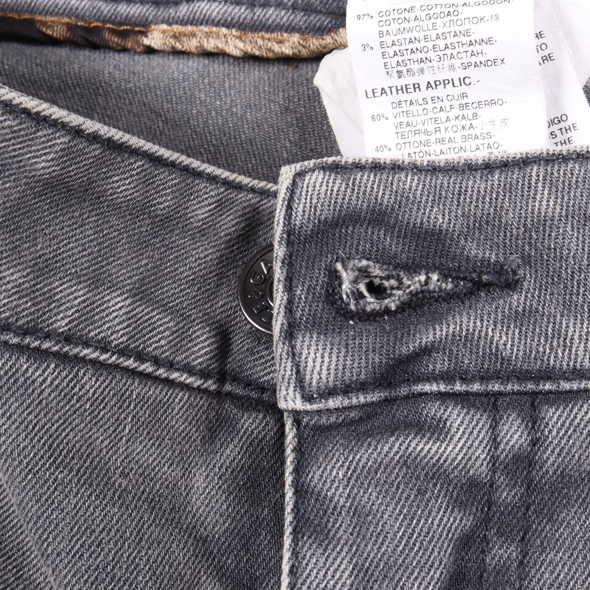 裾ジップ デニムパンツ コットン ダークグレー ドルチェアンドガッバーナ