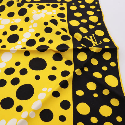 LV × YK カレ45 インフィニティドット 草間彌生 スカーフ シルク イエロー ブラック ホワイト ルイヴィトン