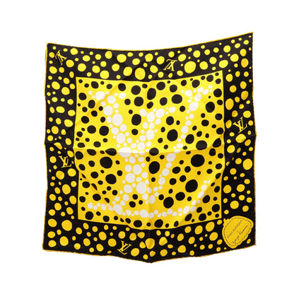 LV × YK カレ45 インフィニティドット 草間彌生 スカーフ シルク イエロー ブラック ホワイト ルイヴィトン