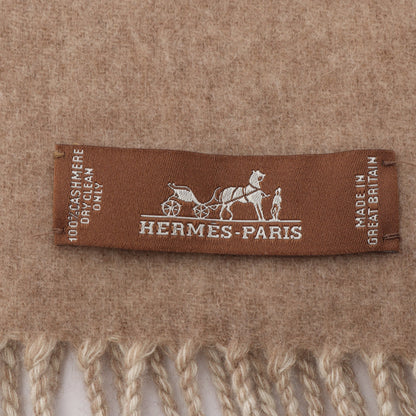 カザック ジグザグ マフラー カシミヤ ベージュ オフホワイト エルメス