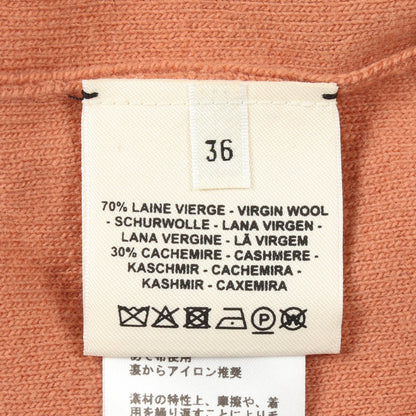 BRIDES de GALA Vネック ニットワンピース ウール カシミヤ コーラルピンク エルメス