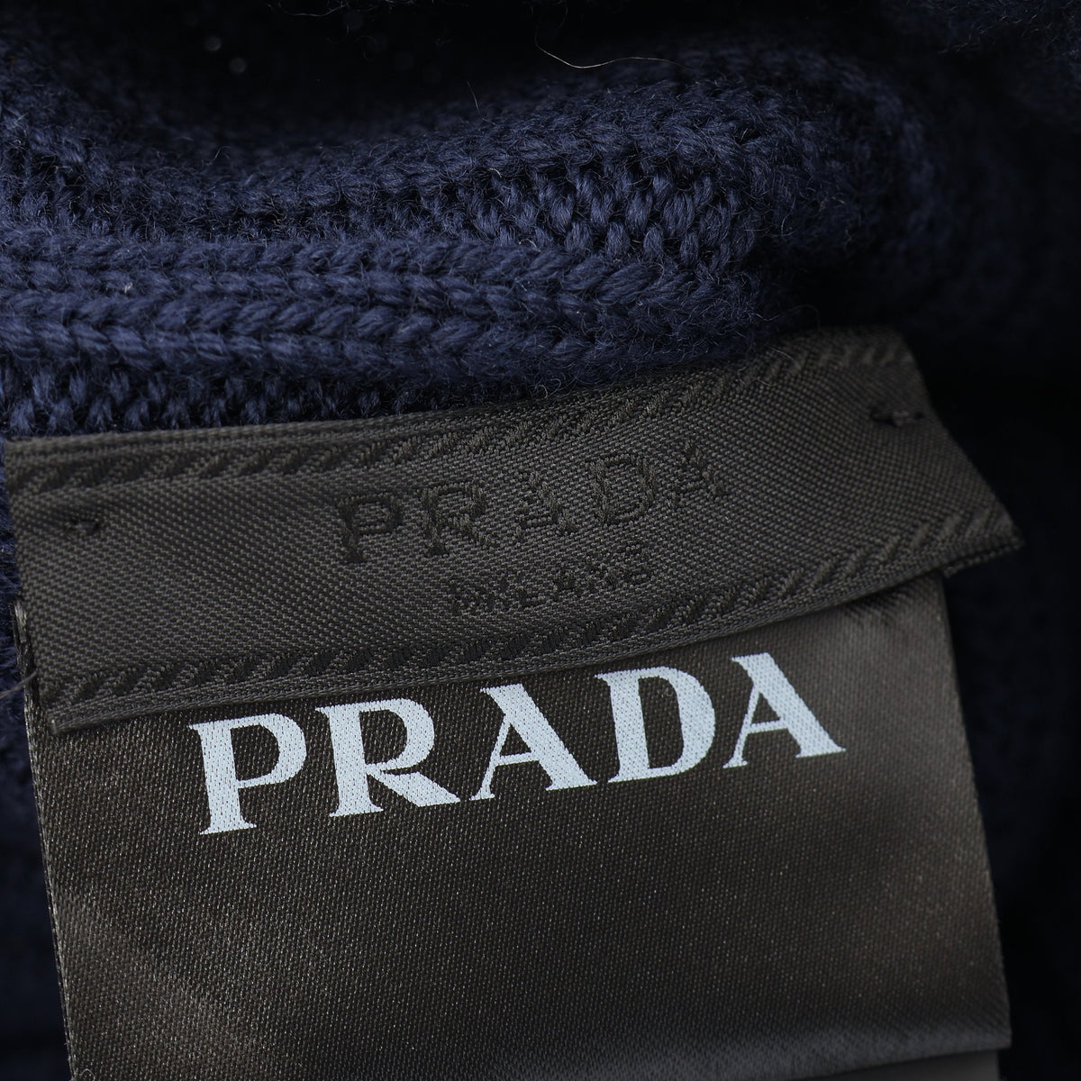ロゴ ビーニー ウール ネイビー プラダ 財布・小物 PRADA