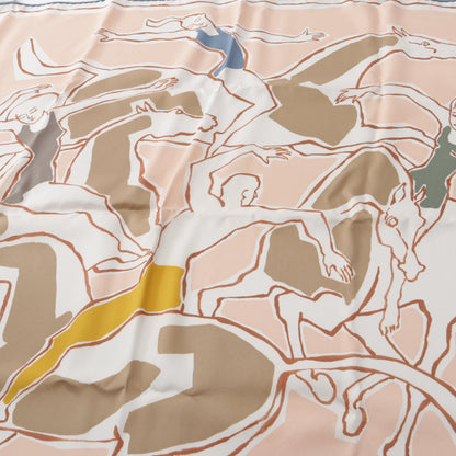カレ70 CHOREGRAPHIE EQUESTRE スカーフ シルク ライトピンク ホワイト マルチカラー エルメス