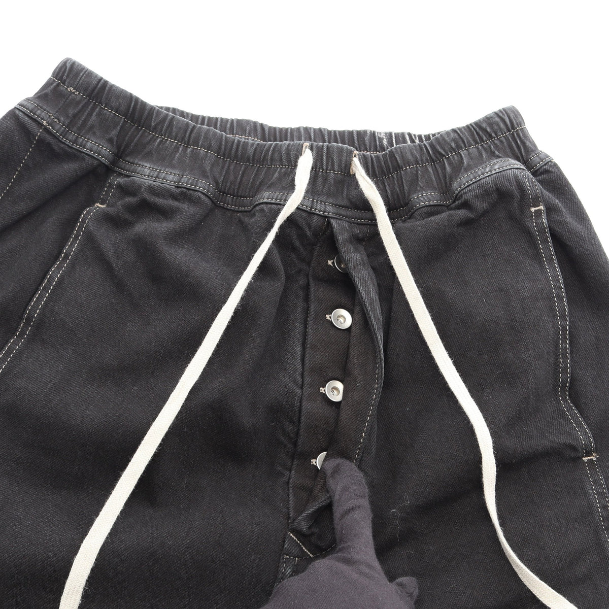 プッシャーパンツ デニムパンツ コットン ブラック マルチカラー リックオウエンスダークシャドウ