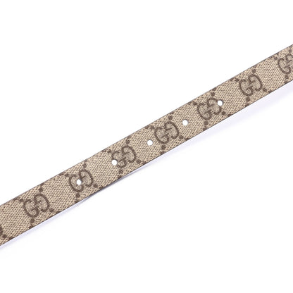 ダブルG GGスプリーム ゴールド金具 リバーシブル ベルト PVC レザー ベージュ ダークブラウン グッチ