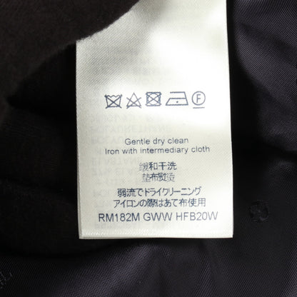 LV刺繍 ブルゾン ボンバージャケット ナイロン レザー ネイビー ルイヴィトン