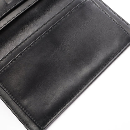 マトラッセ 二つ折り長財布 キャビアスキン ブラック シルバー金具 シャネル