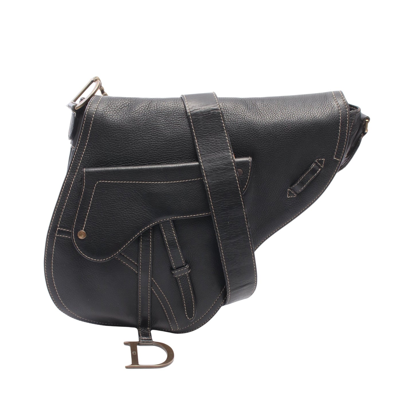 SADDLE サドル ショルダーバッグ レザー ブラック クリスチャンディオール
