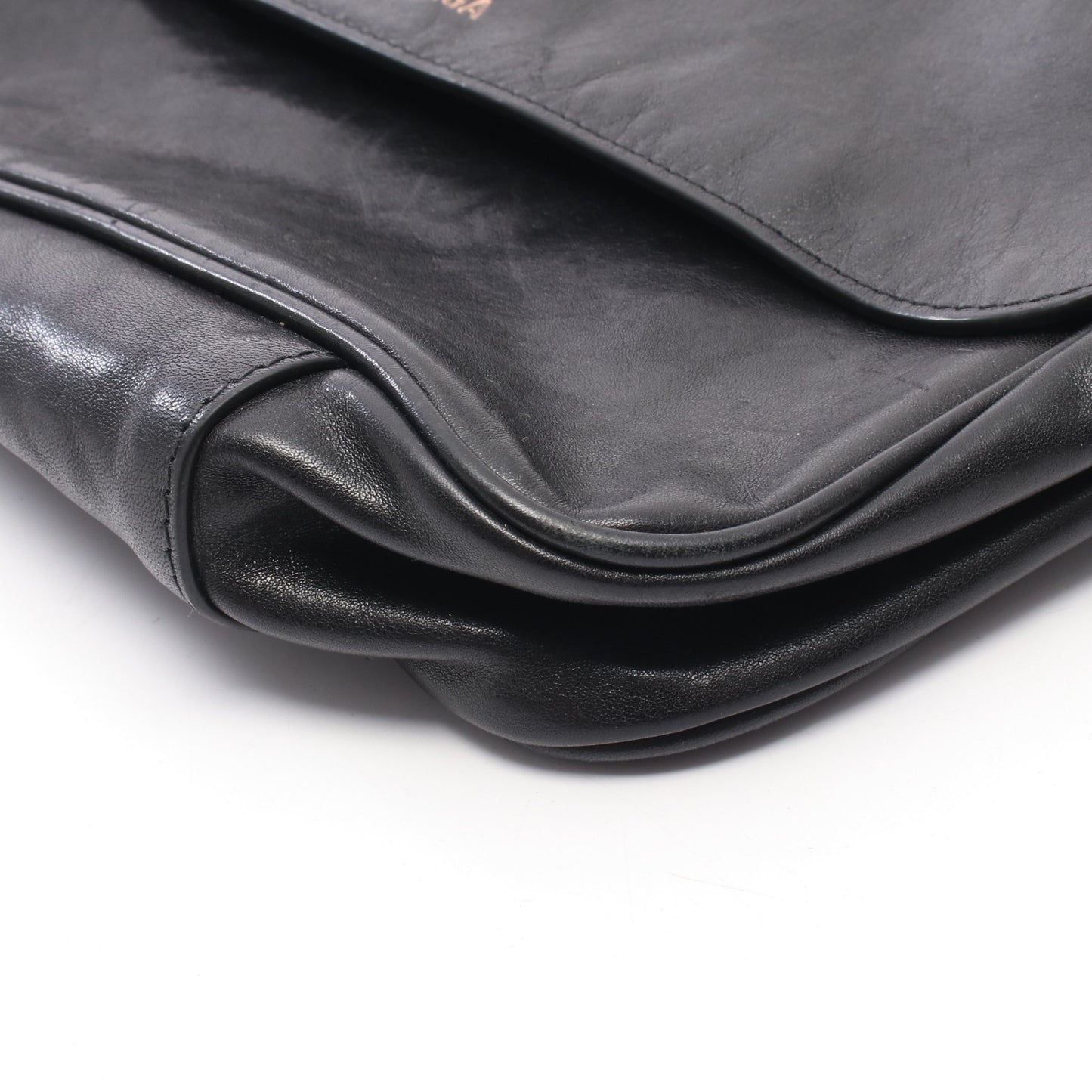 GRUNGY MESSENGER ミディアム ショルダーバッグ レザー ブラック バレンシアガ