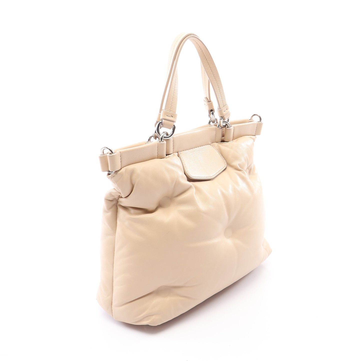 GLAMSLAM SHOPPING SMALL グラム スラム 2WAY ハンドバッグ レザー ベージュ メゾンマルジェラ11