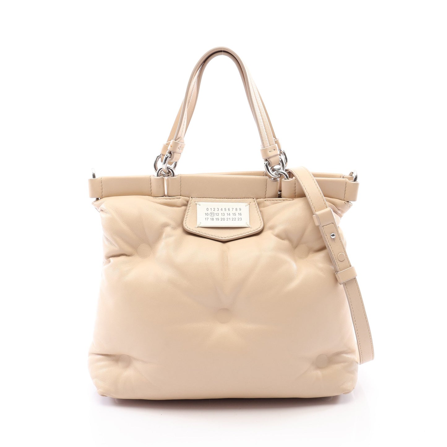 GLAMSLAM SHOPPING SMALL グラム スラム 2WAY ハンドバッグ レザー ベージュ メゾンマルジェラ11