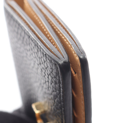 LV ヴェルティカル ウォレット コンパクト ノワール 二つ折り財布 トリヨンレザー ブラック ルイヴィトン