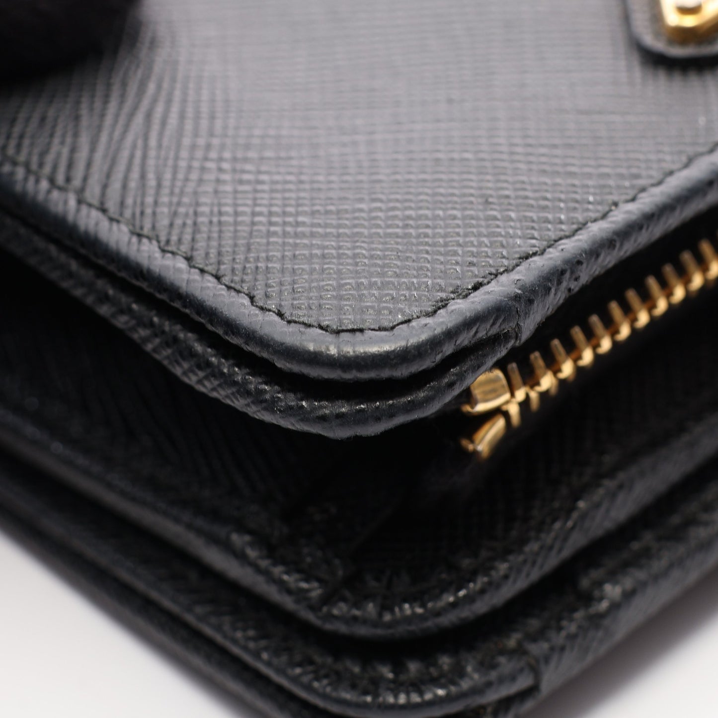 SAFFIANO TRIANGOLO 二つ折り財布 サフィアーノレザー ブラック プラダ
