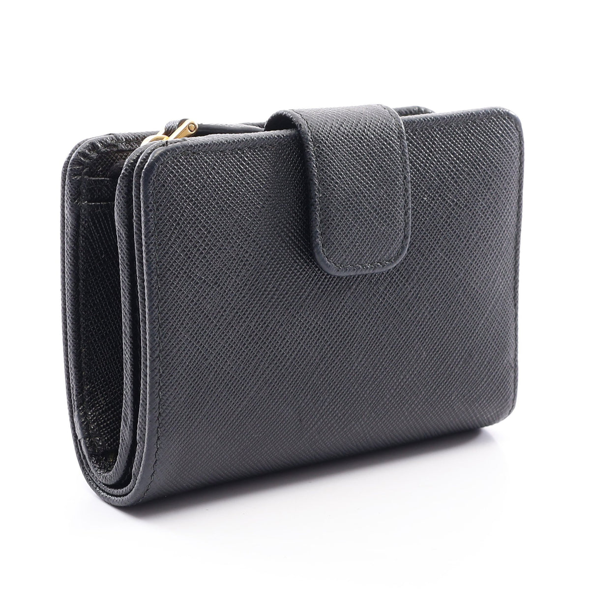 SAFFIANO TRIANGOLO 二つ折り財布 サフィアーノレザー ブラック プラダ