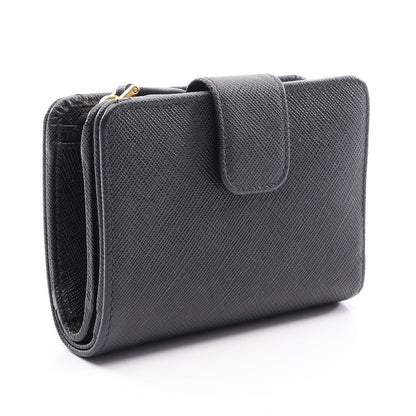 SAFFIANO TRIANGOLO 二つ折り財布 サフィアーノレザー ブラック プラダ