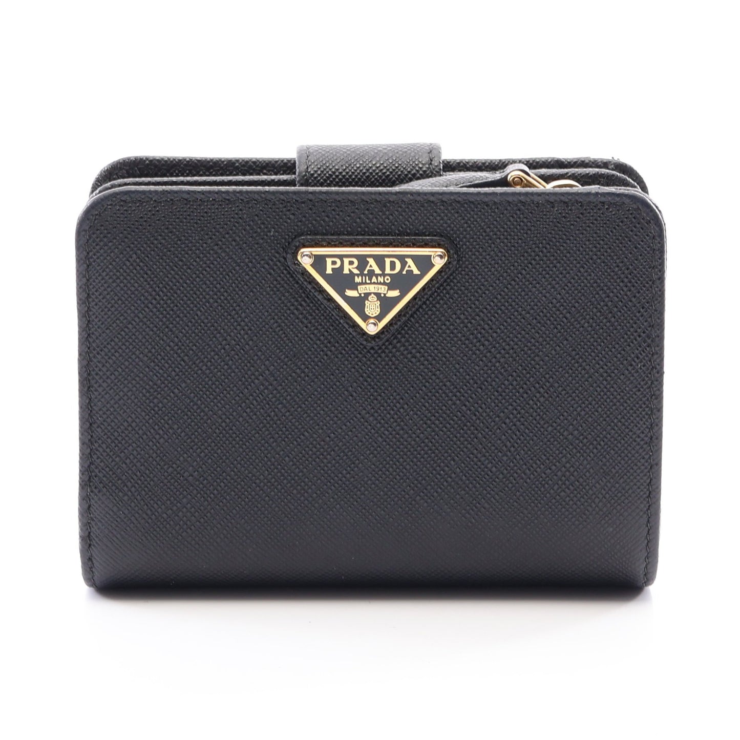 SAFFIANO TRIANGOLO 二つ折り財布 サフィアーノレザー ブラック プラダ