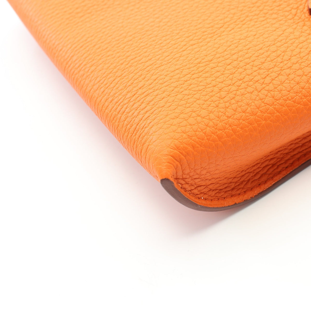 ヴィド ポッシュ ショルダーバッグ トゴ オレンジ シルバー金具 B刻印 エルメス