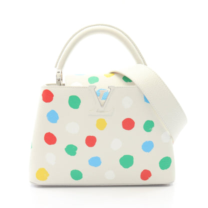LV × YK カプシーヌBB ペインティッドドット 草間彌生 2WAY ハンドバッグ レザー ホワイト マルチカラー ルイヴィトン